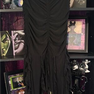 Witchy Black Ruched Dress